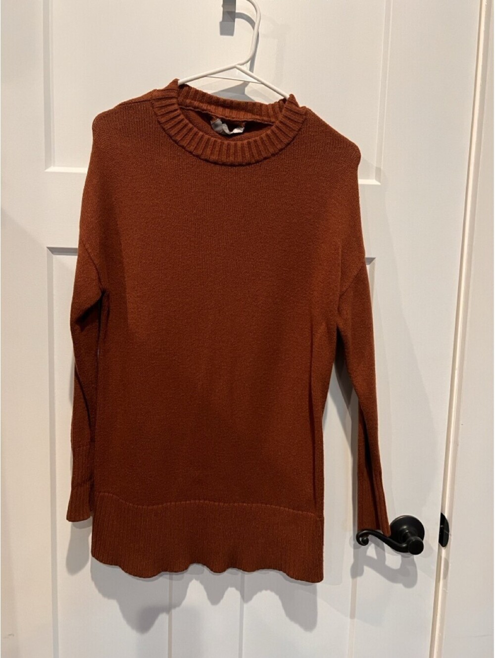 Marlow Womens Rust Orange Long Sleeve Knit Tunic Sweater Pullover